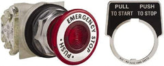 Square D - 30mm Mount Hole, Pushbutton Switch - Red Pushbutton, Maintained (MA) - All Tool & Supply