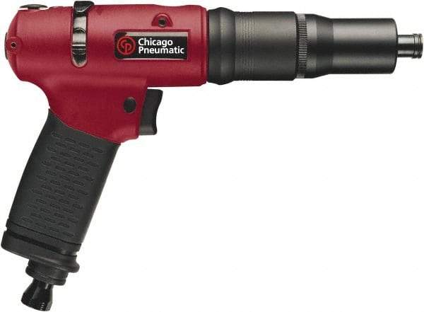 Chicago Pneumatic - 1/4" Bit Holder, 1,000 RPM, Pistol Grip Handle Air Screwdriver - 0.73 to 5-1/2 Ft/Lb Torque, 1/4" Inlet, 5.25 CFM - All Tool & Supply