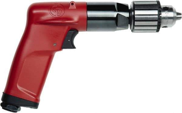 Chicago Pneumatic - 1/4" Keyed Chuck - Pistol Grip Handle, 4,500 RPM, 2.5 LPS, 5.3 CFM, 0.5 hp, 90 psi - All Tool & Supply