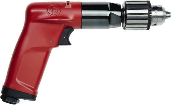 Chicago Pneumatic - 1/4" Keyed Chuck - Pistol Grip Handle, 3,300 RPM, 2.25 LPS, 4.75 CFM, 0.5 hp, 90 psi - All Tool & Supply