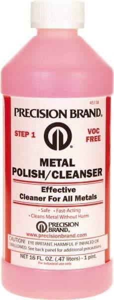 Precision Brand - 1 Pint Bottle Metal Polish and Cleanser - 1 Pint Metal Polish and Cleanser - All Tool & Supply