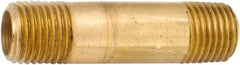 ANDERSON METALS - 2" Long, 3/8" Pipe Threaded Brass Pipe Nipple - NPT Thread, Lead Free Brass - All Tool & Supply