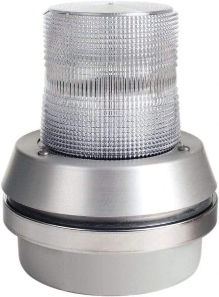 Edwards Signaling - 120 VAC, LED, Clear, Flashing Light - 65 Flashes per min, 1/2 Inch Pipe, 6 Inch Diameter, 7-3/8 Inch High, Box Mount, Pane, Pipe, Surface and Wall Mount - All Tool & Supply