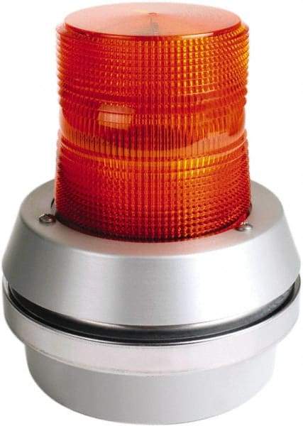 Edwards Signaling - 24 VDC, LED, Amber, Flashing Light - 65 Flashes per min, 1/2 Inch Pipe, 6 Inch Diameter, 7-3/8 Inch High, Box Mount, Pane, Pipe, Surface and Wall Mount - All Tool & Supply