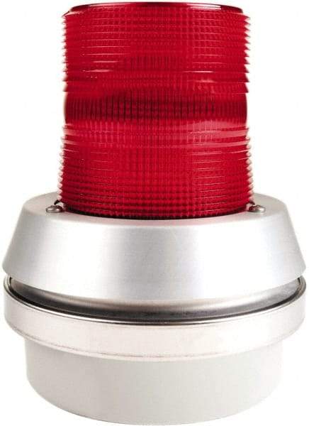 Edwards Signaling - 120 VAC, LED, Red, Flashing Light - 65 Flashes per min, 1/2 Inch Pipe, 6 Inch Diameter, 7-3/8 Inch High, Box Mount, Panel, Pipe, Surface and Wall Mount - All Tool & Supply