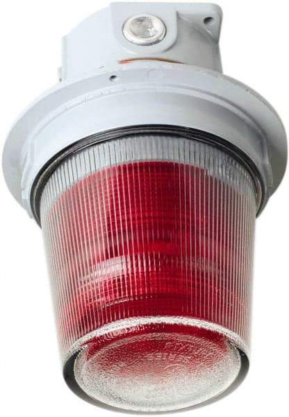 Edwards Signaling - 24 VDC, 4, 3R NEMA Rated, LED, Amber, Flashing, Steady Light - 65 Flashes per min, 3/4 Inch Pipe, 7 Inch Diameter, 10-1/8 Inch High, Ceiling Mount - All Tool & Supply