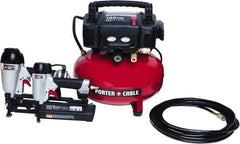 Porter-Cable - 0.80 HP, 2.6 SCFM at 90 psi Pancake Finish/Nailer Combo - 6 Gallon Tank, 10 Amp, 150 Max psi, 120V - All Tool & Supply