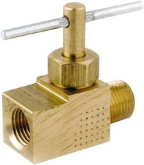 ANDERSON METALS - 1/8" Pipe, Inline Metal Seat Needle Valve - Brass Seal, MIP x FIP Ends, Lead Free Brass Valve, 150 Max psi - All Tool & Supply