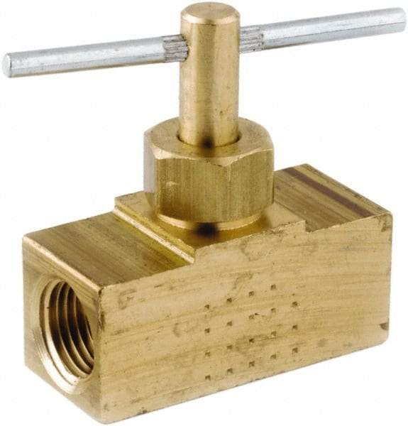 ANDERSON METALS - 1/4" Pipe, Inline Metal Seat Needle Valve - Brass Seal, Female x Female Ends, Lead Free Brass Valve, 150 Max psi - All Tool & Supply