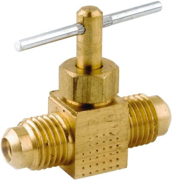 ANDERSON METALS - 3/8 x 3/8" Pipe, Inline Metal Seat Needle Valve - Brass Seal, FL x FL Ends, Lead Free Brass Valve, 150 Max psi - All Tool & Supply