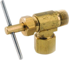 ANDERSON METALS - 3/8 x 1/4" Pipe, Angled Metal Seat Needle Valve - Brass Seal, Compression x MIP Ends, Lead Free Brass Valve, 150 Max psi - All Tool & Supply