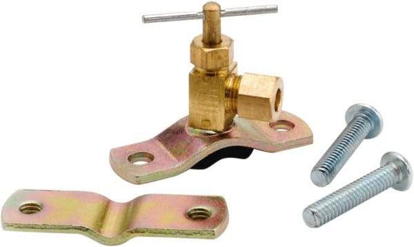 ANDERSON METALS - 1/4" Pipe, Angled Metal Seat Needle Valve - Brass Seal, Compression x Saddle Valve Ends, Lead Free Brass Valve, 150 Max psi - All Tool & Supply