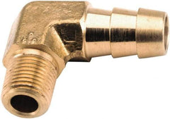 ANDERSON METALS - 3/8 NPT Thread Hose Barb x Male NPT 90° Elbow - 3/8" ID Hose, Lead Free Brass - All Tool & Supply