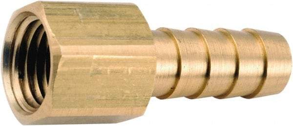 ANDERSON METALS - 1/2 NPT Thread Hose Barb x Female NPT Connector - 3/8" ID Hose, Lead Free Brass - All Tool & Supply