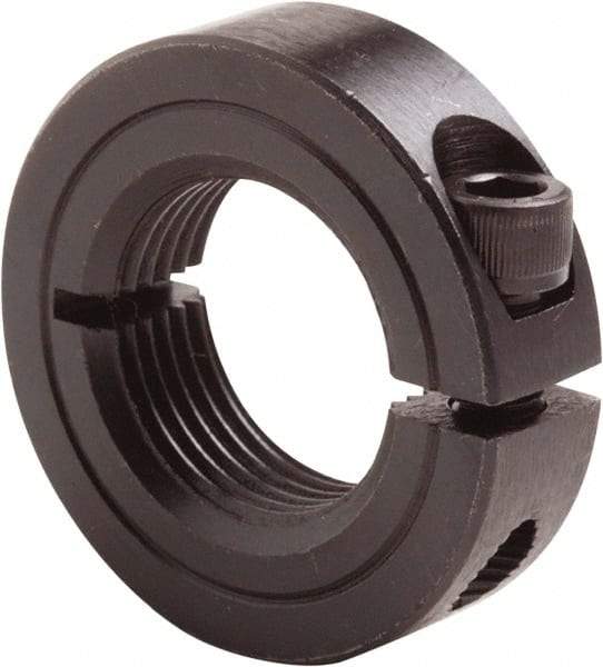 Climax Metal Products - 1-1/8 -7 Thread, Steel, One Piece Threaded Shaft Collar - 1-7/8" Outside Diam, 1/2" Wide - All Tool & Supply