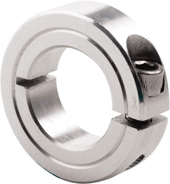 Climax Metal Products - 3/8" Bore, Steel, One Piece Clamp Collar - 7/8" Outside Diam, 3/8" Wide - All Tool & Supply