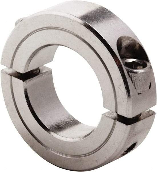 Climax Metal Products - 3-3/4" Bore, Stainless Steel, Two Piece Clamp Collar - 5" Outside Diam, 7/8" Wide - All Tool & Supply