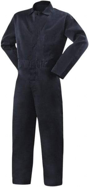 Steiner - Size 2XL, Navy Blue, Snap, Flame Resistant/Retardant Coverall - Cotton, 5 Pockets - All Tool & Supply