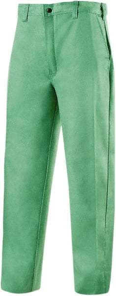 Steiner - Cotton Flame Resistant/Retardant Pants - Zipper Closure, 4 Pockets, 34" Waist, 30" Inseam, Green, ASTM D6413-10 - All Tool & Supply