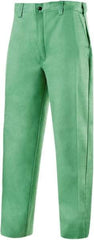 Steiner - Cotton Flame Resistant/Retardant Pants - Zipper Closure, 4 Pockets, 42" Waist, 34" Inseam, Green, ASTM D6413-10 - All Tool & Supply