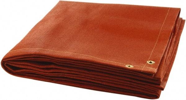 Steiner - 6' High x 6' Wide x 0.035" Thick Silicone Coated Fiberglass Welding Blanket - Red, Grommet - All Tool & Supply