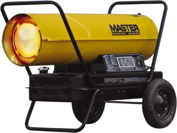 Master - 400,000 BTU Rating, Multi-Fuel Forced Air Heater - 10,000 Sq Ft Max Heating Area, 24 Gal Capacity, Fuel with Kerosene, Diesel & Fuel Oil - All Tool & Supply