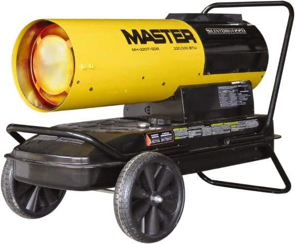 Master - 220,000 BTU Rating, Multi-Fuel Forced Air Heater - 5,500 Sq Ft Max Heating Area, 13 Gal Capacity, Fuel with Kerosene, Diesel & Fuel Oil - All Tool & Supply