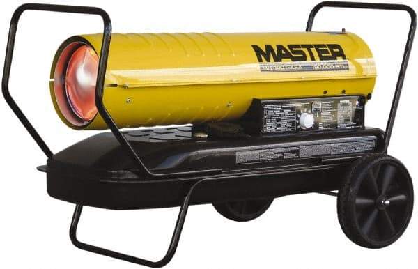 Master - 190,000 BTU Rating, Multi-Fuel Forced Air Heater - 4,750 Sq Ft Max Heating Area, 13 Gal Capacity, Fuel with Kerosene, Diesel & Fuel Oil - All Tool & Supply