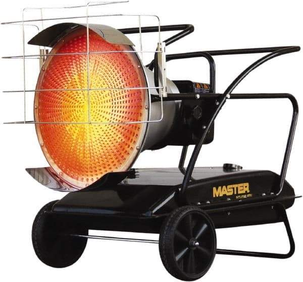 Master - 125,000 BTU, Kerosene/Diesel/Fuel Oil Fired Radiant Heater - 14 Gal Fuel Capacity, 28.4" Long x 28.7" Wide x 40.8" High - All Tool & Supply