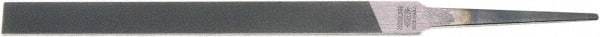 Nicholson - 4" Standard Precision Swiss Pattern Narrow Pillar File - Double Cut, 3/8" Width Diam x 7/64" Thick, With Tang - All Tool & Supply