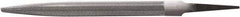 Nicholson - 8" Standard Precision Swiss Pattern Half Round File - Double Cut, 47/64" Width Diam x 3/16" Thick, With Tang - All Tool & Supply