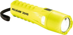 Pelican Products, Inc. - White LED Bulb, 280 Lumens, Industrial/Tactical Flashlight - Yellow Polycarbonate Body, 3 AA Alkaline Batteries Not Included - All Tool & Supply