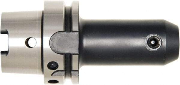 Bilz - HSK100A 3/8" Shank Diam Taper Shank 3/8" Hole End Mill Holder/Adapter - 1" Nose Diam, 3.15" Projection, Through-Spindle, Through-Bore & DIN Flange Coolant - Exact Industrial Supply