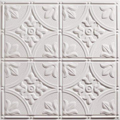 Genesis - 23-3/4" Long x 23-3/4" Wide x 0.11" Thick, Vinyl Ceiling Tile - ASTM E-84 Specification, White - All Tool & Supply