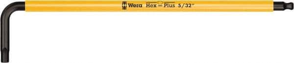 Wera - 5/32" Hex, Long Arm, Hex Key - 5-3/8" OAL, Cast Steel, Inch System of Measurement - All Tool & Supply