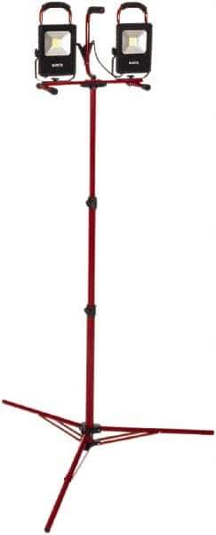 Bayco - 20 Watt, Electric, LED Portable Tripod Work Light - 6' Cord, 2 Heads, 4,400 Lumens, Aluminum, 82-1/2" Long x 18.4" Wide x 7.3" High - All Tool & Supply