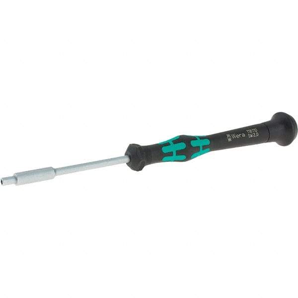 Wera - 2mm Solid Shaft Precision Nutdriver - Cushion Grip Handle, 6-1/4" OAL - All Tool & Supply