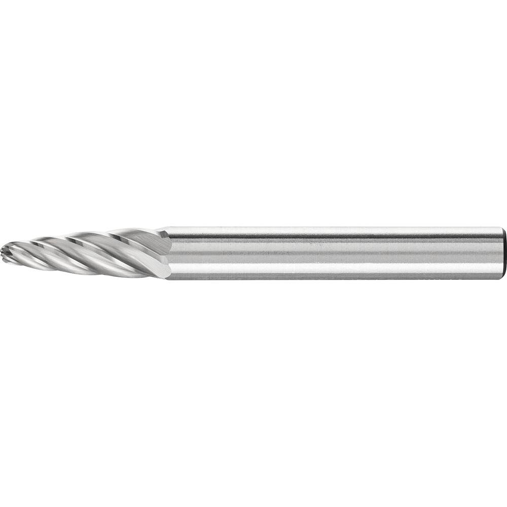 PFERD - SF-1, 1/4" Cut Diam, 1/4" Shank Diam, Carbide Inox Cut Tree with Radius End Burr - Exact Industrial Supply