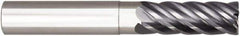 Niagara Cutter - 1/2", 6 Flute, Single End, Solid Carbide, 0.03" Corner Radius End Mill - 4" OAL, 38° Helix, Right Hand Flute, 1-1/8" LOC, Right Hand Cut, 2" Extended Reach - All Tool & Supply