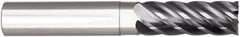 Niagara Cutter - 1/2", 1-1/8" LOC, 1/2" Shank Diam, 4" OAL, 6 Flute, Solid Carbide Square End Mill - Single End, AlTiN Finish, Spiral Flute, 38° Helix, Right Hand Cut, Right Hand Flute, Series SN638 - All Tool & Supply