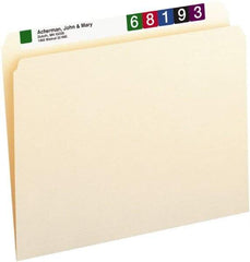 SMEAD - 8-1/2 x 11", Letter Size, Manila, File Folders with Top Tab - 11 Point Stock, Straight Tab Cut Location - All Tool & Supply