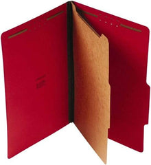 UNIVERSAL - 8-1/2 x 14", Legal, Ruby Red, Classification Folders with Top Tab Fastener - 25 Point Stock, Right of Center Tab Cut Location - All Tool & Supply