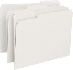 SMEAD - 8-1/2 x 11", Letter Size, White, File Folders with Top Tab - 11 Point Stock, 1/3 Tab Cut Location - All Tool & Supply