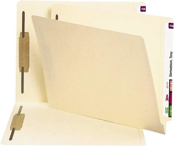 SMEAD - 8-1/2 x 11", Letter Size, Manila, File Folders with End Tab - 11 Point Stock, Straight Tab Cut Location - All Tool & Supply