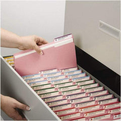 SMEAD - 8-1/2 x 11", Letter Size, Pink, File Folders with Top Tab - 11 Point Stock, 1/3 Tab Cut Location - All Tool & Supply