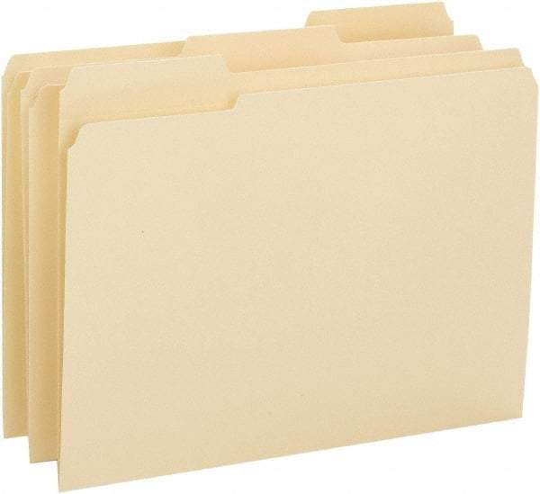 SMEAD - 8-1/2 x 11", Letter Size, Manila, File Folders with Top Tab - 14 Point Stock, 1/3 Tab Cut Location - All Tool & Supply