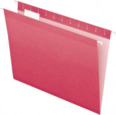 Pendaflex - 8-1/2 x 11", Letter Size, Pink, Hanging File Folder - 11 Point Stock, 1/5 Tab Cut Location - All Tool & Supply