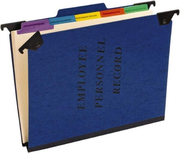 Pendaflex - 8-1/2 x 11", Letter Size, Blue, File Folders with Top Tab - 20 Point Stock, 1/3 Tab Cut Location - All Tool & Supply