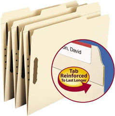 SMEAD - 8-1/2 x 11", Letter Size, Manila, File Folders with Top Tab - 11 Point Stock, 1/3 Tab Cut Location - All Tool & Supply