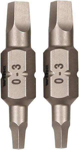 Wiha - 6mm Drive, #0 Square x #3 Square Screwdriver Bit - 75mm OAL - All Tool & Supply